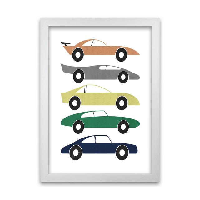 Muted Colours Car - Print Norden Home Size: 30cm H x 21cm W x 3cm D, Frame Option: White Frame on Productcaster.