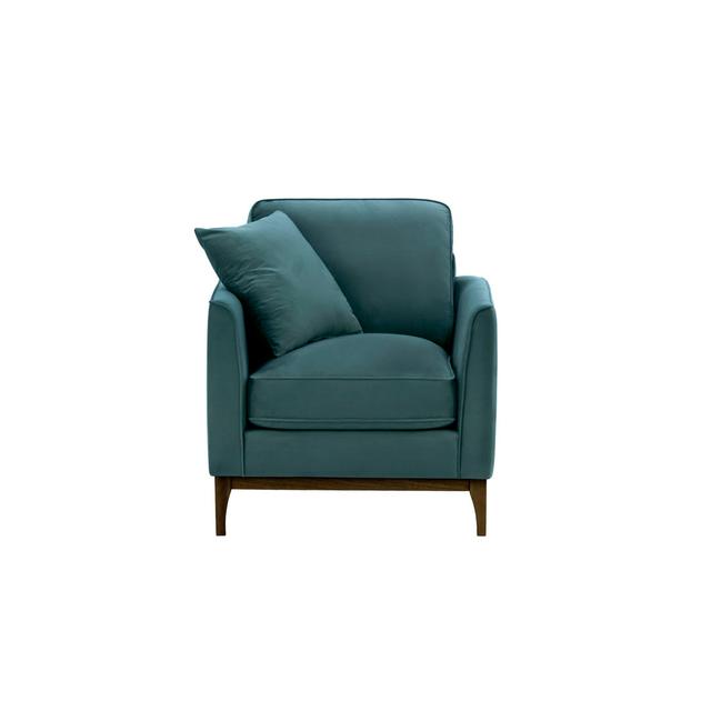 Jaar Upholstered Made to Order Armchair 17 Stories Upholstery Colour: Azure, Leg Colour: Dark Oak on Productcaster.