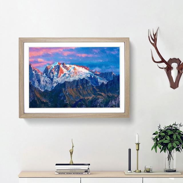 Marmolada Glacier in Colfosco Italy - Picture Frame Painting Print East Urban Home Size: 27cm H x 36cm W x 2cm D, Frame Option: Oak Framed on Productcaster.