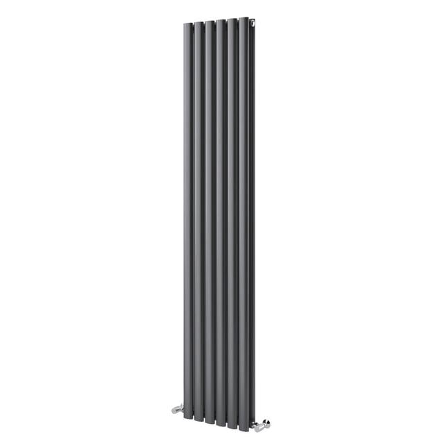 Phipps Vertical Flat Panel Radiator Belfry Heating Size: 1200mm H x 472mm W, Radiator Colour: Grey on Productcaster.