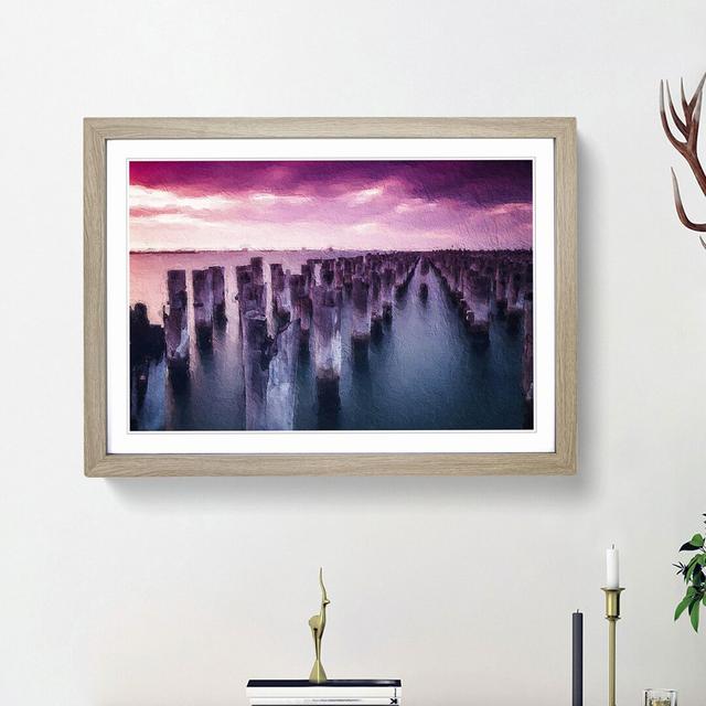 Princes Pier in Victoria Australia - Picture Frame Painting Print East Urban Home Size: 27cm H x 36cm W x 2cm D, Frame Option: Oak Framed on Productcaster.