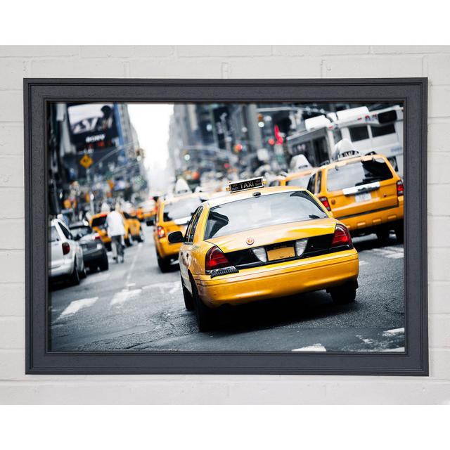 Yellow Taxis on the City Streets - Single Picture Frame Art Prints Ebern Designs Size: 84.1cm H x 118.9cm W on Productcaster.