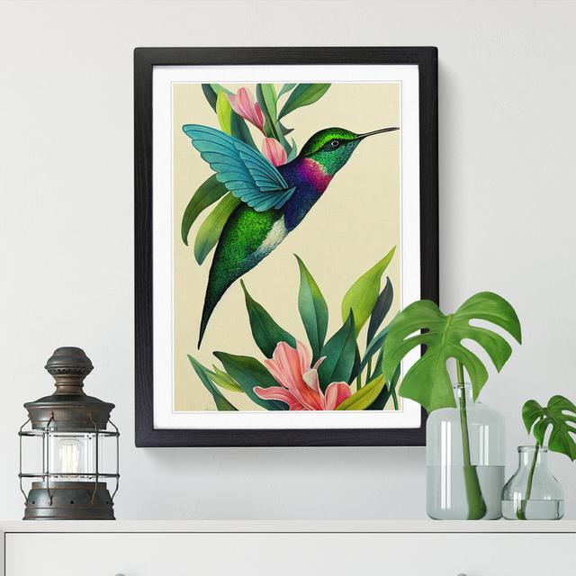 Watercolour Hummingbird - Single Picture Frame Print ClassicLiving Frame Option: Walnut, Size: 34cm H x 25cm W x 2cm D on Productcaster.