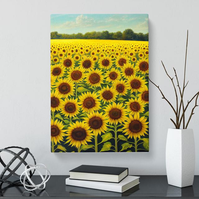 Harlon Sunflower Field Art Vol.5 - Wrapped Canvas Print Brambly Cottage Size: 60cm H x 40cm W on Productcaster.