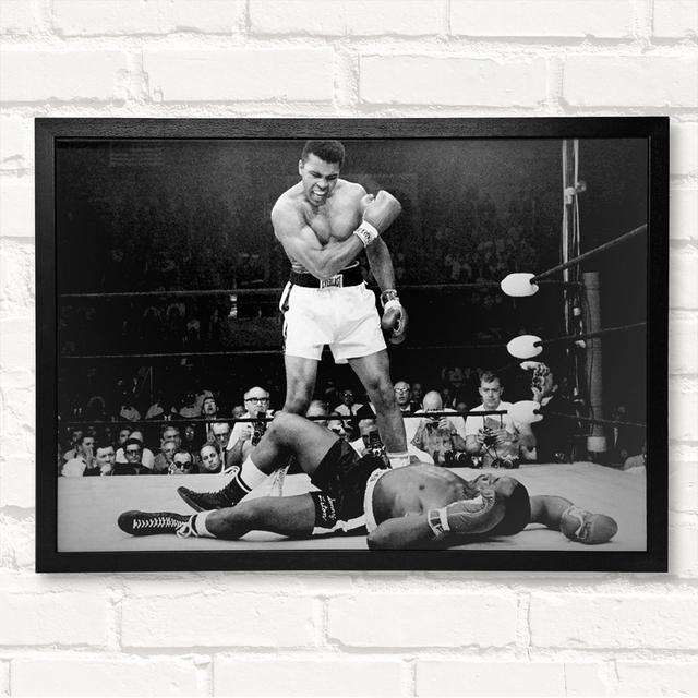 Muhammad Ali Knockout - Closed Corner Frame Art Prints on Wood Latitude Run Size: 21cm H x 29.7cm W on Productcaster.