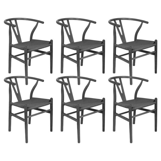 Isabela Solid Wood Armchair (Set of 6) Isabelline Colour: Black on Productcaster.