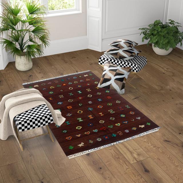 Randell Polka Dots Hand Woven 190cm X 240cm Brown Area Rug World Menagerie on Productcaster.