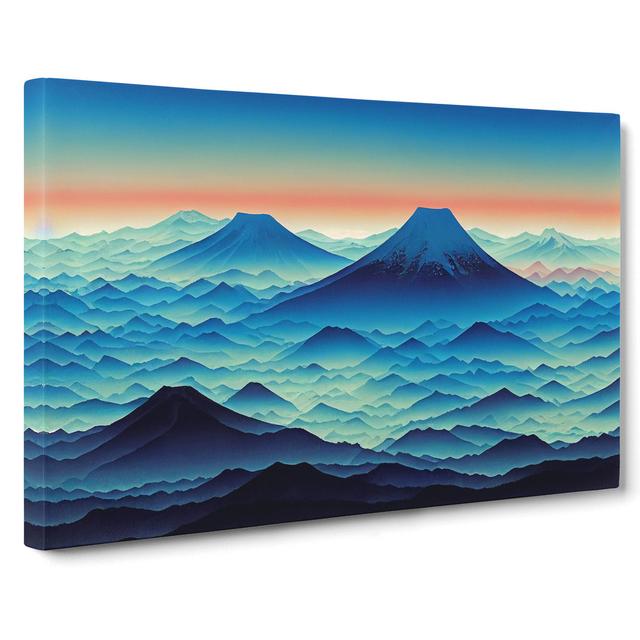 Righteous Japanese Mountains - Wrapped Canvas Painting Alpen Home Size: 35cm H x 50cm W x 3cm D on Productcaster.