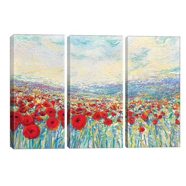 'Poppies of Oz' Painting Multi-Piece Image on Wrapped Canvas Fleur De Lis Living Size: 101.6cm H x 152.4cm W x 3.81cm D on Productcaster.