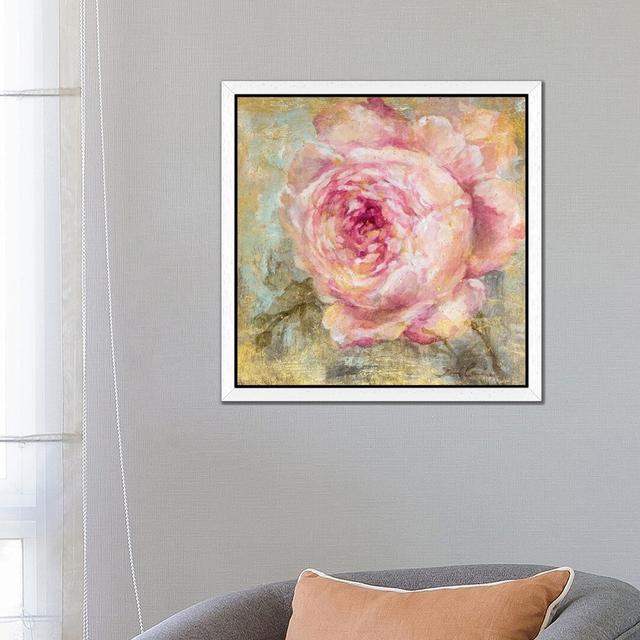 Rose Gold I by Debi Coules - Painting on Canvas East Urban Home Size: 66.04cm H x 66.04cm W x 3.81cm D, Frame Option: White Framed on Productcaster.