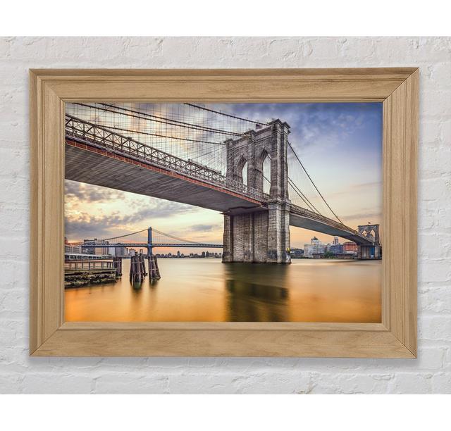 New York Bridge Orange River - Print Bright Star Size: 29.7cm H x 42cm W on Productcaster.