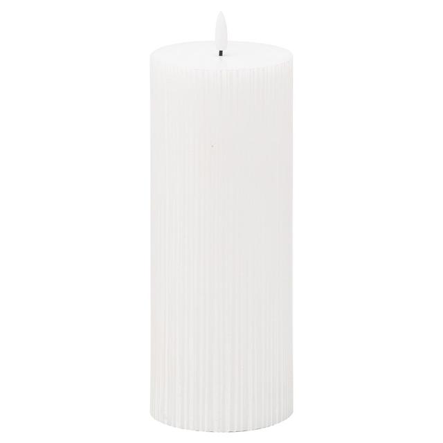 Luxe Natural Glow Textured Ribbed Unscented Framless Candle Symple Stuff Size: 23cm H x 9cm W x 9cm D on Productcaster.