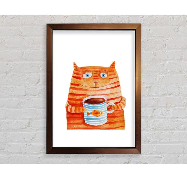 Tom Cat Drink Framed Print Happy Larry Size: 59.7cm H x 42.1cm W x 3.4cm D on Productcaster.