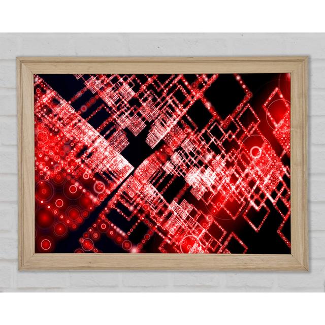 Rote surreale Stadtblöcke - Einzelne Bilderrahmen Kunstdrucke Bright Star Größe: 42 cm H x 59,7 cm B x 1,5 cm T on Productcaster.