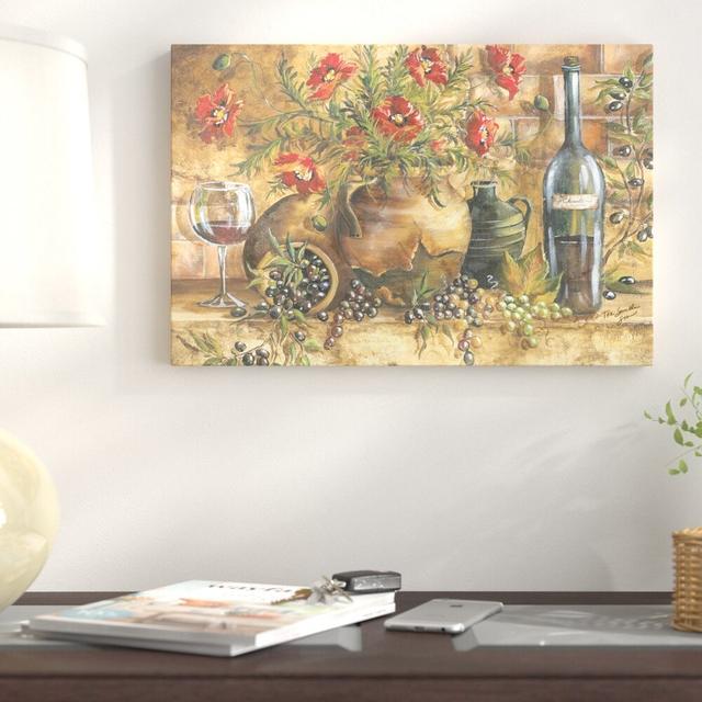 Tuscan Kitchen Red Poppies - Wrapped Canvas Print East Urban Home Size: 71 cm H x 107 cm W on Productcaster.