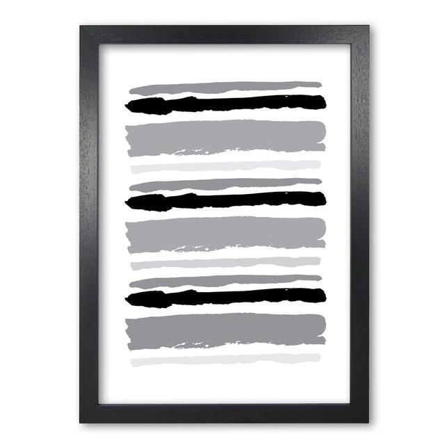 Black Contrast Abstract Stripes - Print East Urban Home Format: Black Grain Frame, Size: 30 cm H x 21 cm W x 5 cm D on Productcaster.