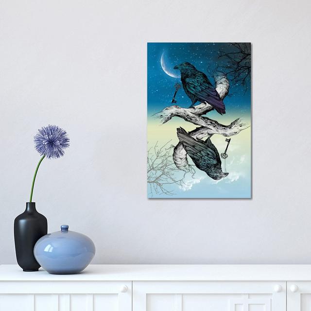 Raven Night And Day by Rachel Caldwell - Wrapped Canvas Gallery-Wrapped Canvas Giclée Rosalind Wheeler Size: 45.72cm H x 30.48cm W on Productcaster.