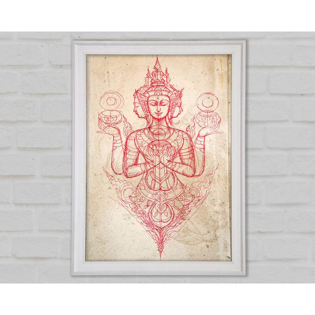 Hindu God Brahma Framed Print Bright Star Size: 42cm H x 29.7cm W x 1.5cm D on Productcaster.