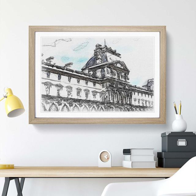 Winter Palace in St. Petersburg Russia in Abstract - Picture Frame Graphic Art Print East Urban Home Size: 35cm H x 50cm W x 2cm D, Frame Option: Oak on Productcaster.