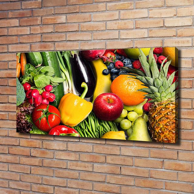 Vegetables and Fruits - Wrapped Canvas Art Prints Brayden Studio on Productcaster.