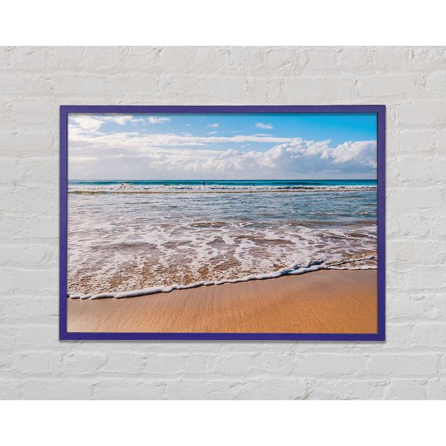 Beautiful Sandy Day At The Beach House of Hampton Size: 21cm H x 29.7cm W x 2cm D, Format: Orange Framed Paper on Productcaster.