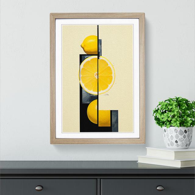 Sliced Lemon No.2 - Single Picture Frame Print on Wood 17 Stories Format: Oak Framed, Size: 64cm H x 46cm W on Productcaster.