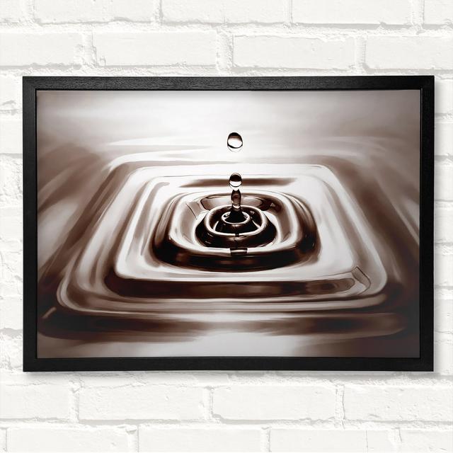 Square Water Droplet Brown Framed Print Ivy Bronx Size: 21cm H x 29.7cm W on Productcaster.