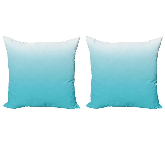 Pillow Cushion Cover, Maldive Ocean Art, Turquoise White (Set of 2) East Urban Home Größe: 40 cm H x 40 cm B on Productcaster.