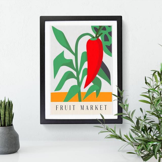 Fruit Market Exhibition Red Chili Pepper Vol.6 Happy Larry Size: 64cm H x 46cm W x 2cm D on Productcaster.