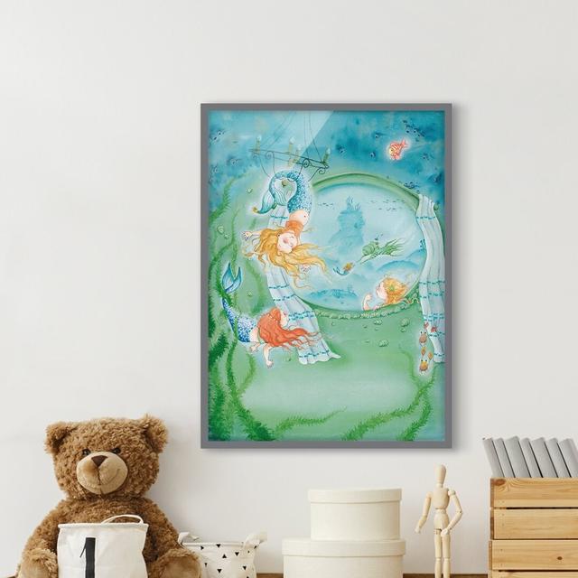 Matilda the Little Mermaid - Matilda Becomes an Acrobat Framed Art Harriet Bee Colour: Grey, Size: 100cm H x 70cm W x 2cm D on Productcaster.