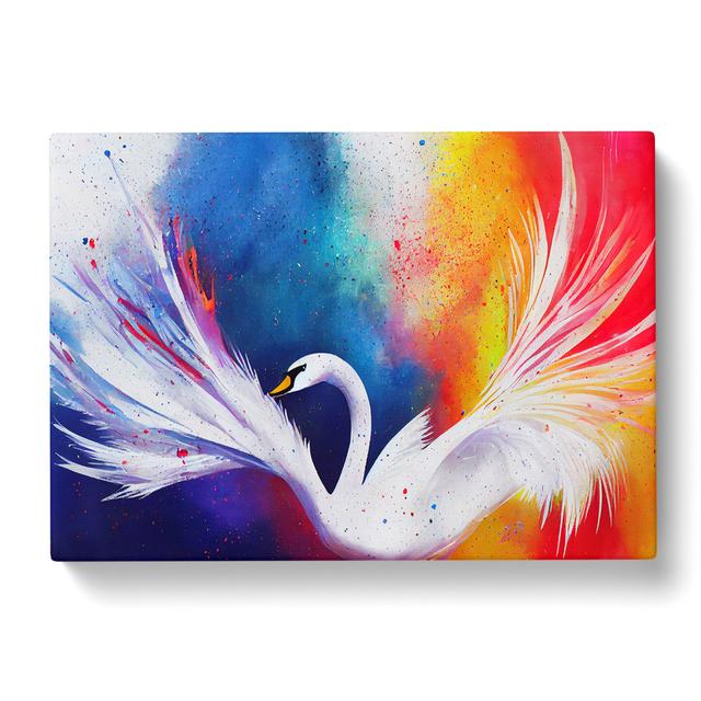 Swan Splash Vol.7 Abstract - Wrapped Canvas Graphic Art Rosdorf Park Size: 35cm H x 50cm W x 3cm D on Productcaster.