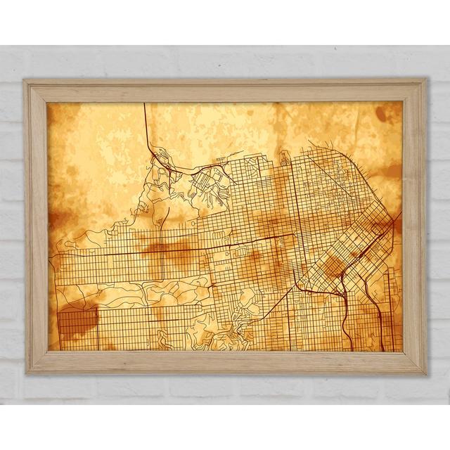 Map Of The City 3 - Single Picture Frame Art Prints Williston Forge Size: 42cm H x 59.7cm W on Productcaster.