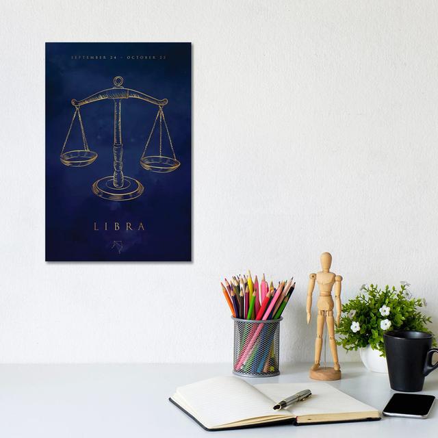 Libra by Cornel Vlad - Wrapped Canvas Graphic Art Borough Wharf Size: 30.48cm H x 20.32cm W x 1.9cm D on Productcaster.