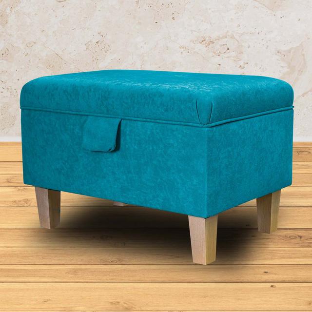 50cm Wide Rectangle Solid Colour Footstool Ottoman with Storage Beaumont on Productcaster.