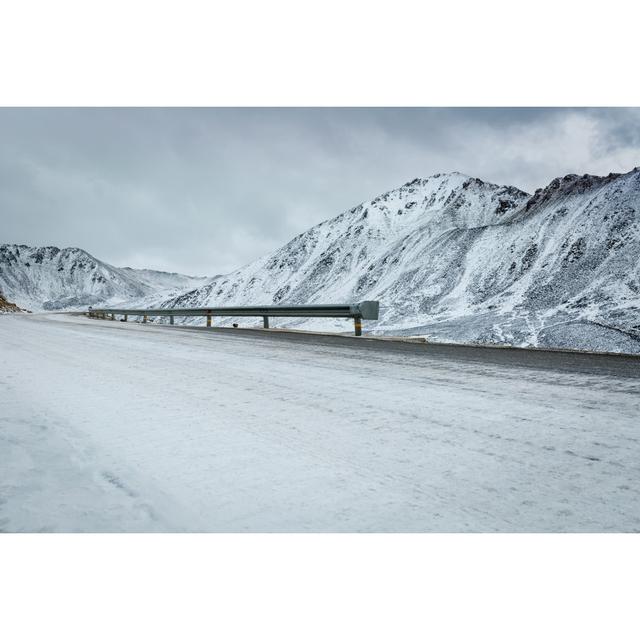 Snow Covered Road - Wrapped Canvas Photograph Union Rustic Size: 30cm H x 46cm W x 3.8cm D on Productcaster.