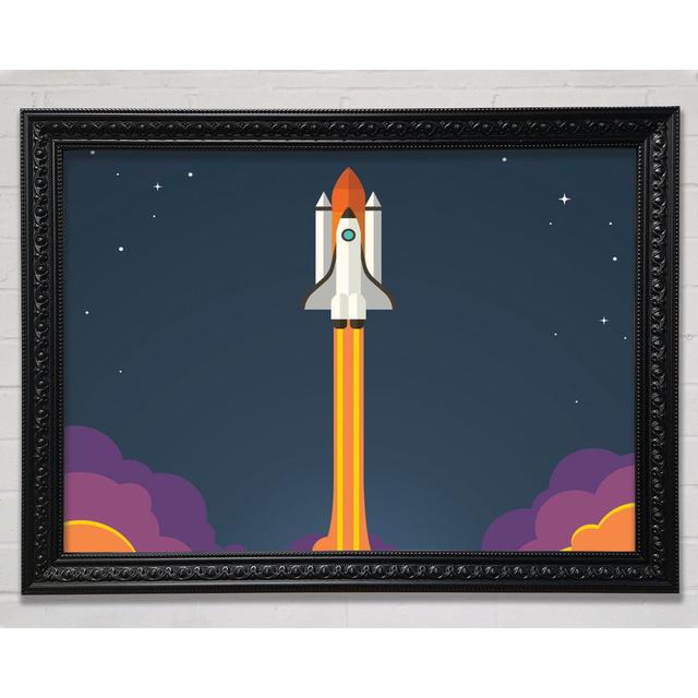 Rocket Ship Into Space Framed Print Bright Star Size: 84.1cm H x 118.9cm W on Productcaster.