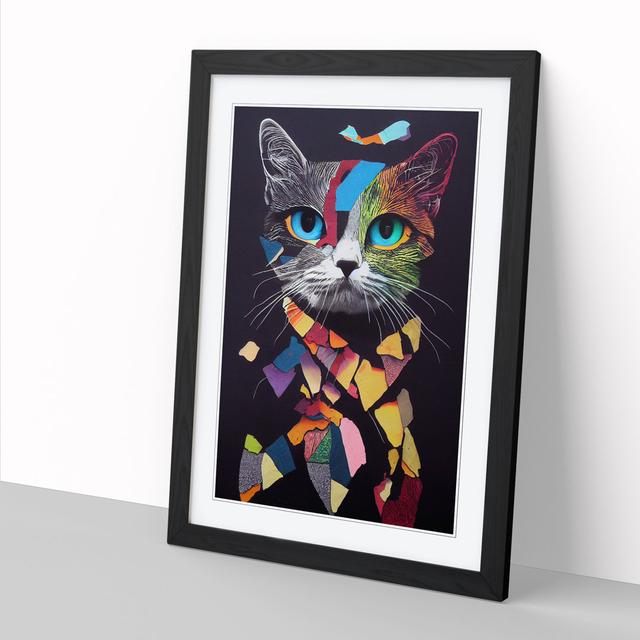 Collison Cat Art Mixed Media - Picture Frame Graphic Art ClassicLiving Size: 34cm H x 25cm W, Format: Black Framed on Productcaster.