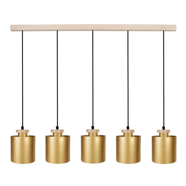 Knepp 5-Light Kitchen Island Pendant 17 Stories Shade Colour: Gold on Productcaster.