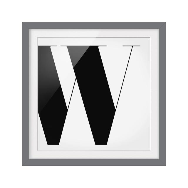 Roman Type Letter W Framed Textual Art East Urban Home Frame Options: Matt grey, Size: 50cm H x 50cm W on Productcaster.