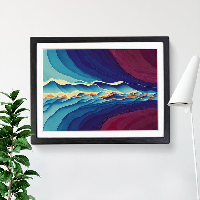 Watercolour Soundwave Vol.1 Abstract - Single Picture Frame Print Metro Lane Size: 46cm H x 64cm W, Frame Colour: Black on Productcaster.