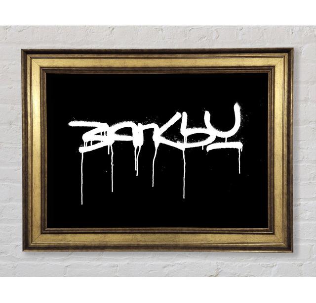 Banksy Black Framed Print Happy Larry Size: 21cm H x 42cm W on Productcaster.