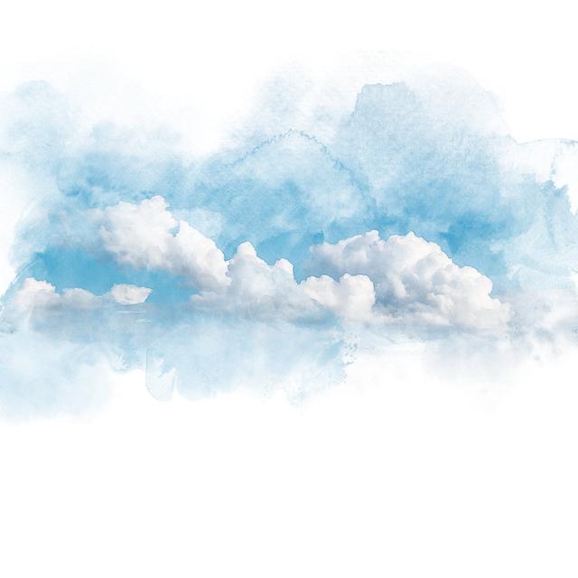 Clouds Watercolor Illustration Marlow Home Co. Size: 76cm H x 76cm W x 3.8 cm D on Productcaster.