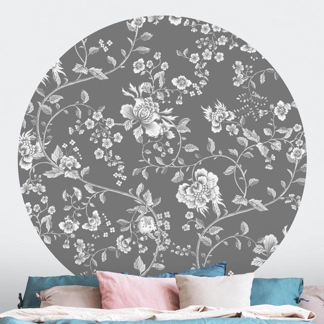 Roanoke Matte Peel & Stick Mural Rosalind Wheeler Size: 150cm L x 150cm W, Colour: Grey on Productcaster.