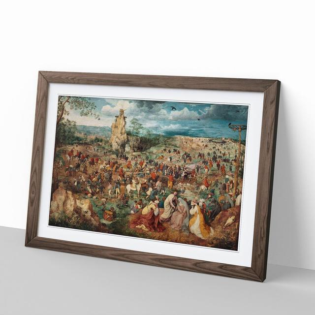 The Procession to Calvary by Pieter Bruegel the Elder - Picture Frame Painting on MDF East Urban Home Frame Option: Walnut Framed, Size: 48cm H x 65cm on Productcaster.