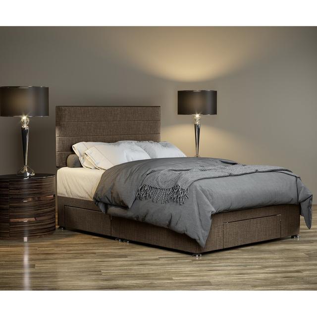 Sitka Divan Bed Base 17 Stories Size: Double (4'6), Colour: Mocha on Productcaster.