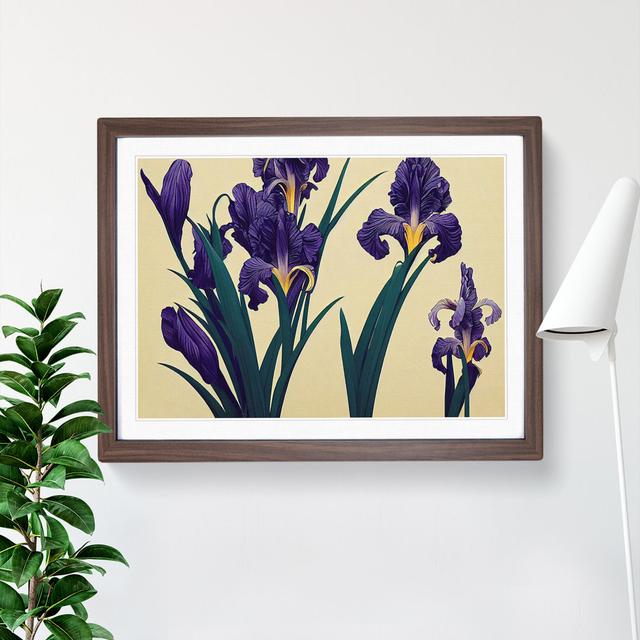 XH1022-6885X Perfect Iris Flowers - Single Picture Frame Print Marlow Home Co. Size: 34cm H x 46cm W x 2cm D, Format: Walnut Framed on Productcaster.