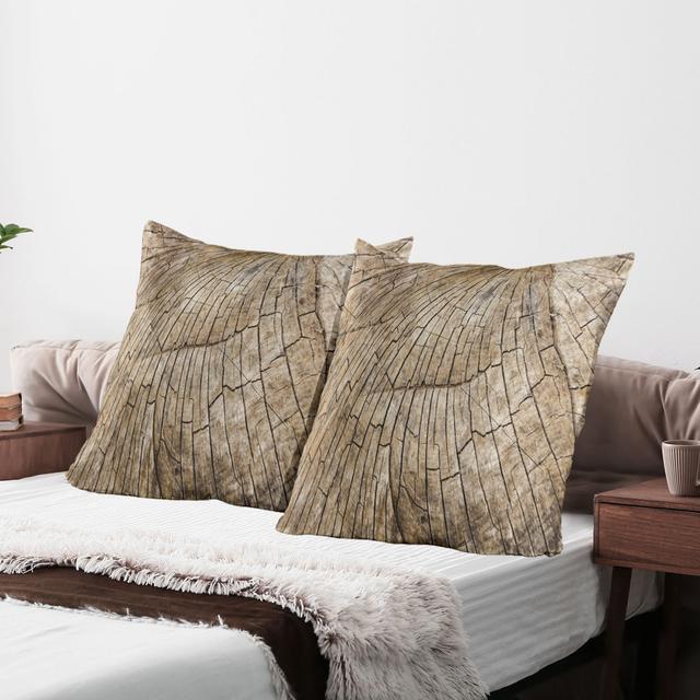 Kissenbezug Packung mit 2, Holz Natur Wald, Braun (Set of 2) East Urban Home on Productcaster.