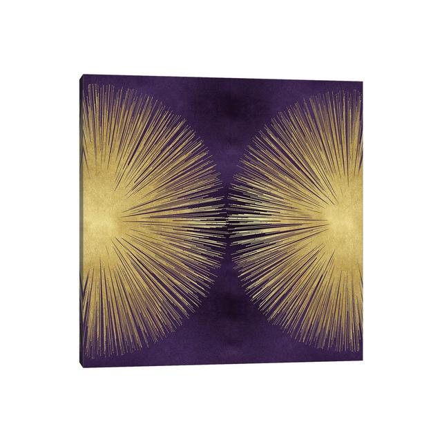 Silver Sunburst on Gray II by Abby Young - Wrapped Canvas Graphic Art Ivy Bronx Colour: Purple, Size: 66cm H x 66cm W x 1.91cm D on Productcaster.