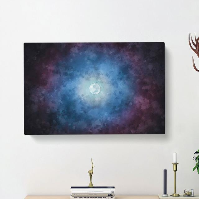 Moon in the Sky - Wrapped Canvas Painting Print East Urban Home Size: 40cm H x 60cm W x 3cm D on Productcaster.