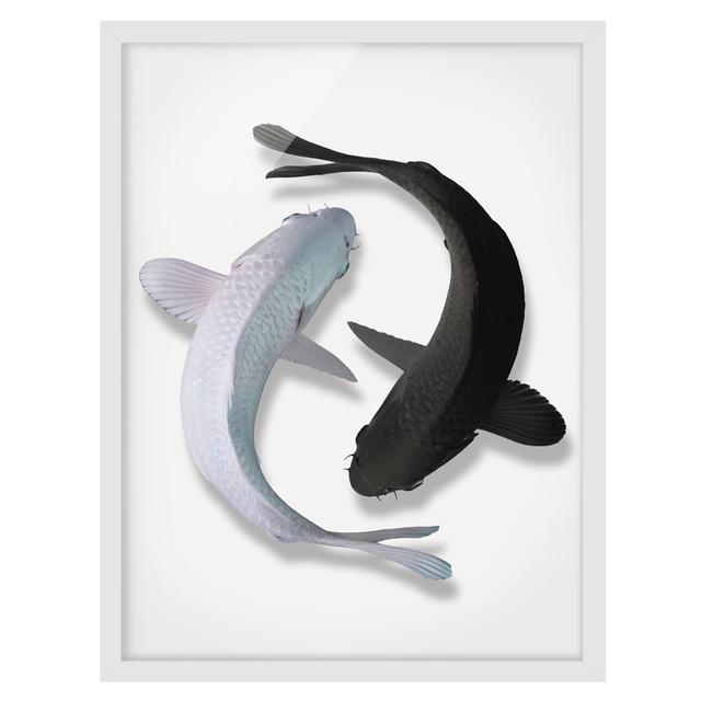 Pisces Ying and Yang by Jonas Loose - Picture Frame Graphic Art on Paper Bay Isle Home Frame Option: White Framed, Size: 100cm H x 70cm W x 2cm D on Productcaster.